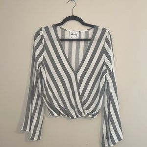 Sadie & Sage Grey Striped Top